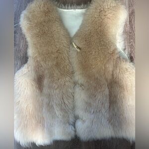 Genuine Sheep skin vest, hat and boots